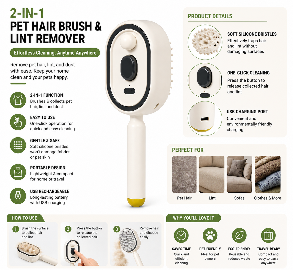 Steam Brush | Rechargeable Detangling Tool with Oil