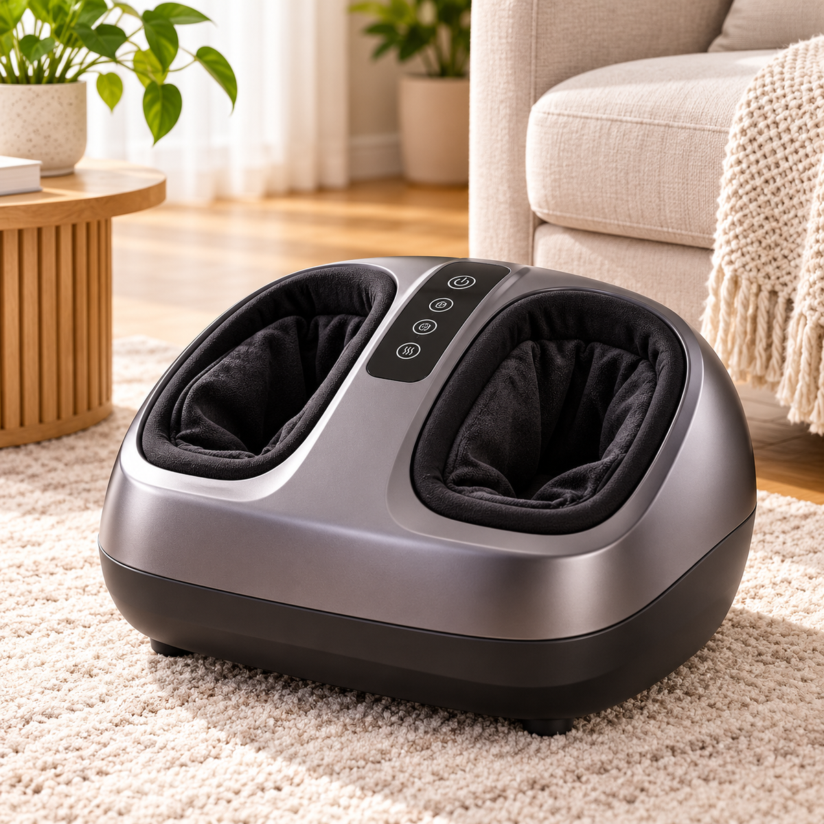 AI-generated illustration 4 of a foot massager; design not verified against supplier item