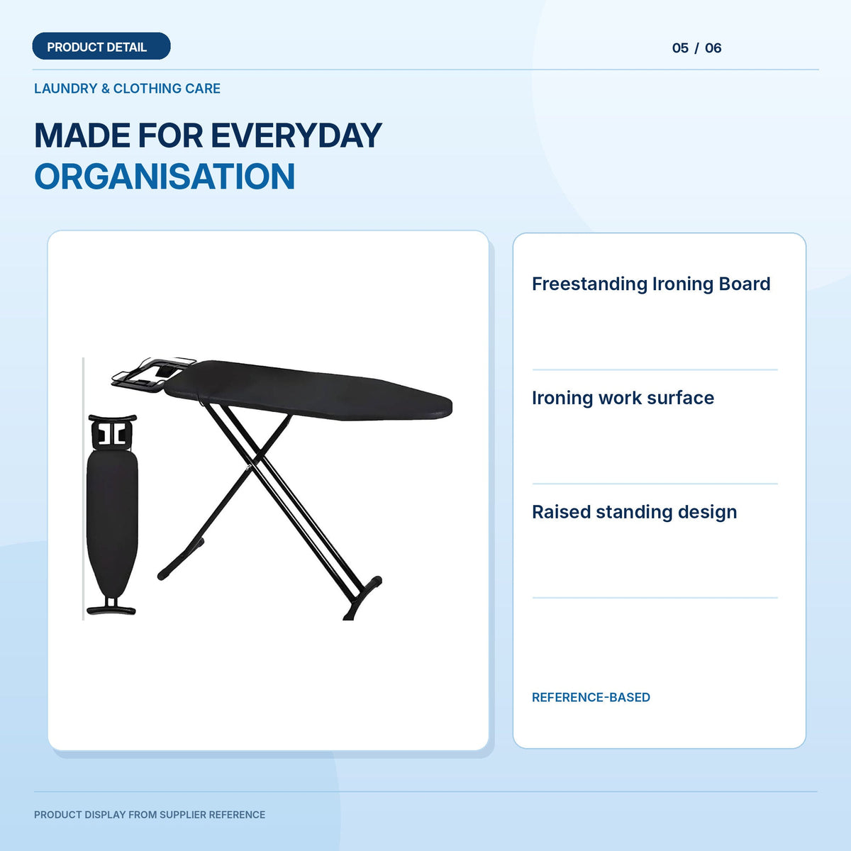 Freestanding Ironing Board; light-blue product information layout 5