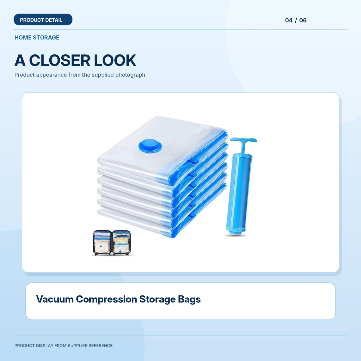 Vacuum Compression Storage Bags high-resolution light blue gallery image 4