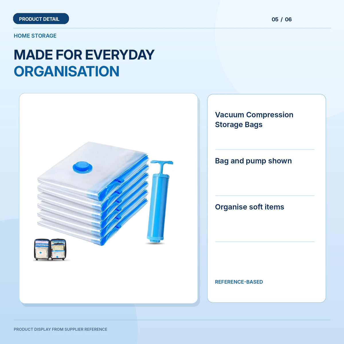 Vacuum Compression Storage Bags high-resolution light blue gallery image 5