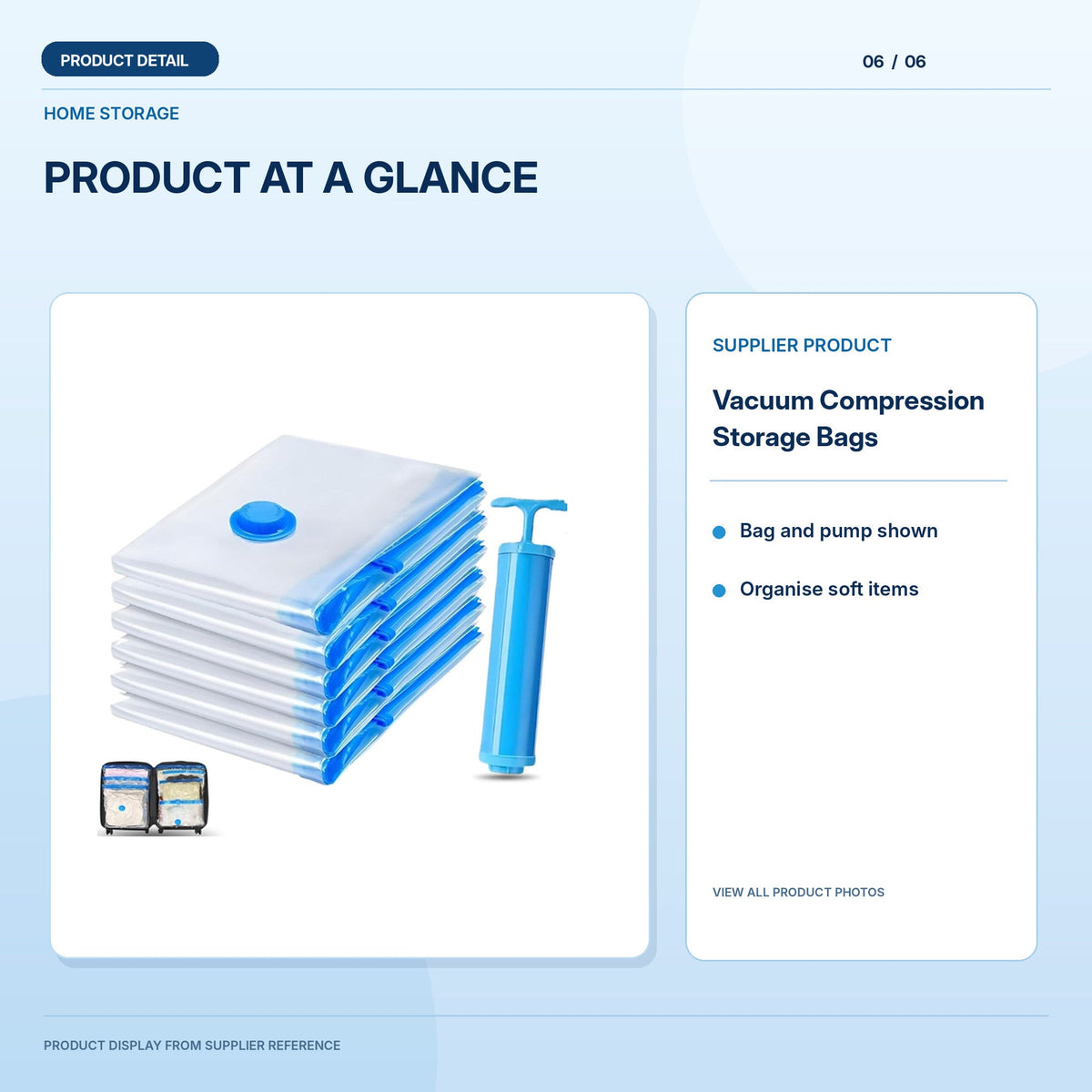 Vacuum Compression Storage Bags high-resolution light blue gallery image 6