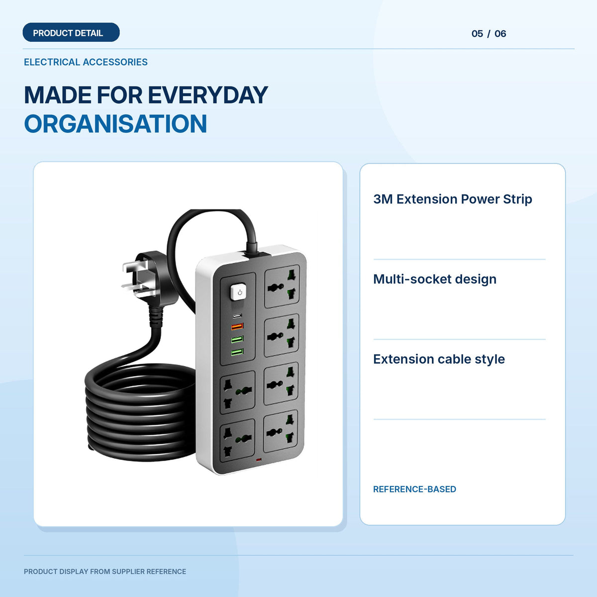 3M Extension Power Strip product feature panel 5 from actual supplier photo