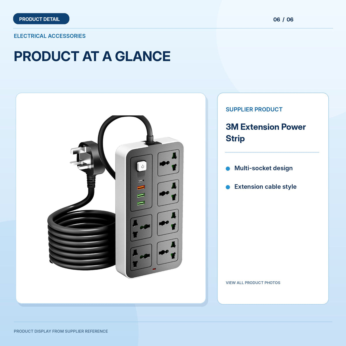 3M Extension Power Strip product feature panel 6 from actual supplier photo