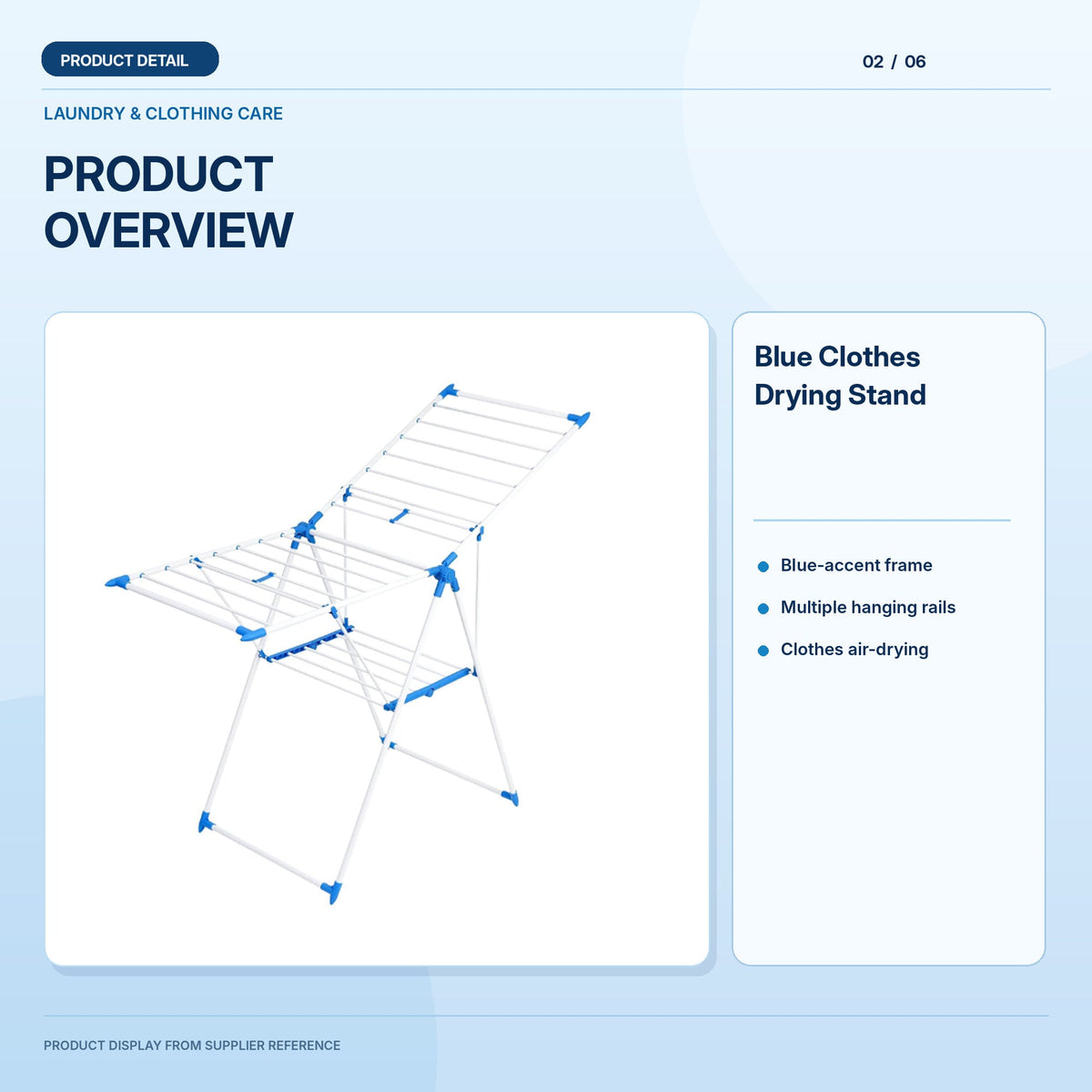 Blue Clothes Drying Stand light-blue reference graphic 2