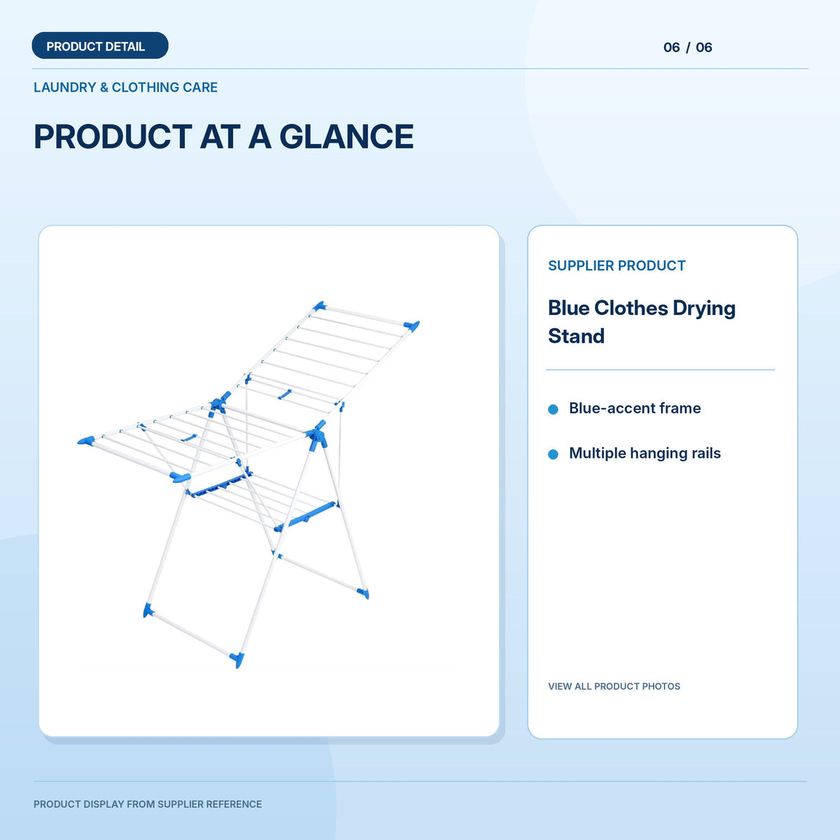 Blue Clothes Drying Stand light-blue reference graphic 6