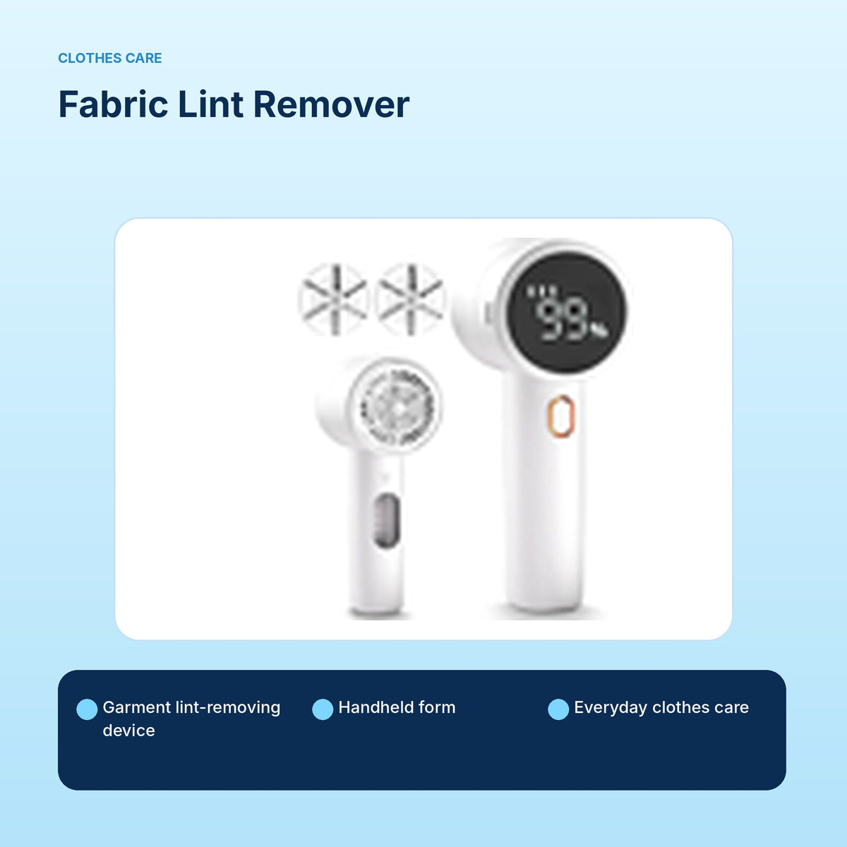 Fabric Lint Remover | Clothes Care Device: light-blue product information panel 5