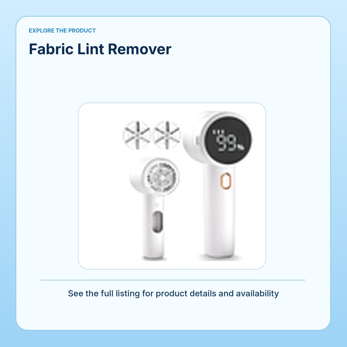 Fabric Lint Remover | Clothes Care Device: light-blue product information panel 6