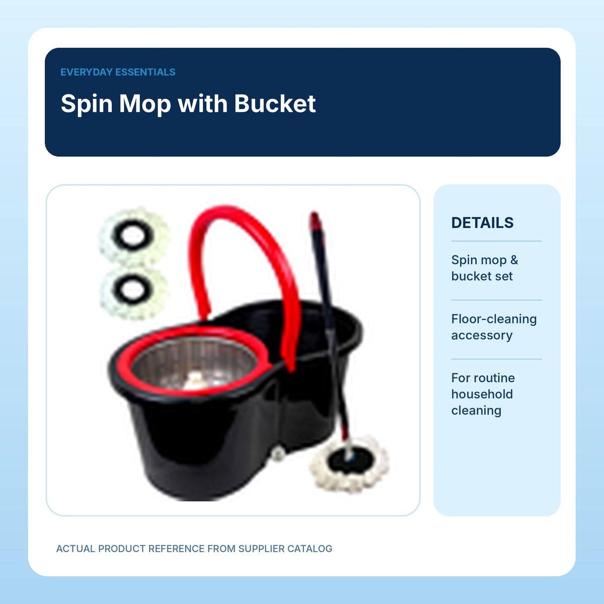 Spin Mop with Bucket | Household Floor Cleaning Set: light-blue product information panel 4