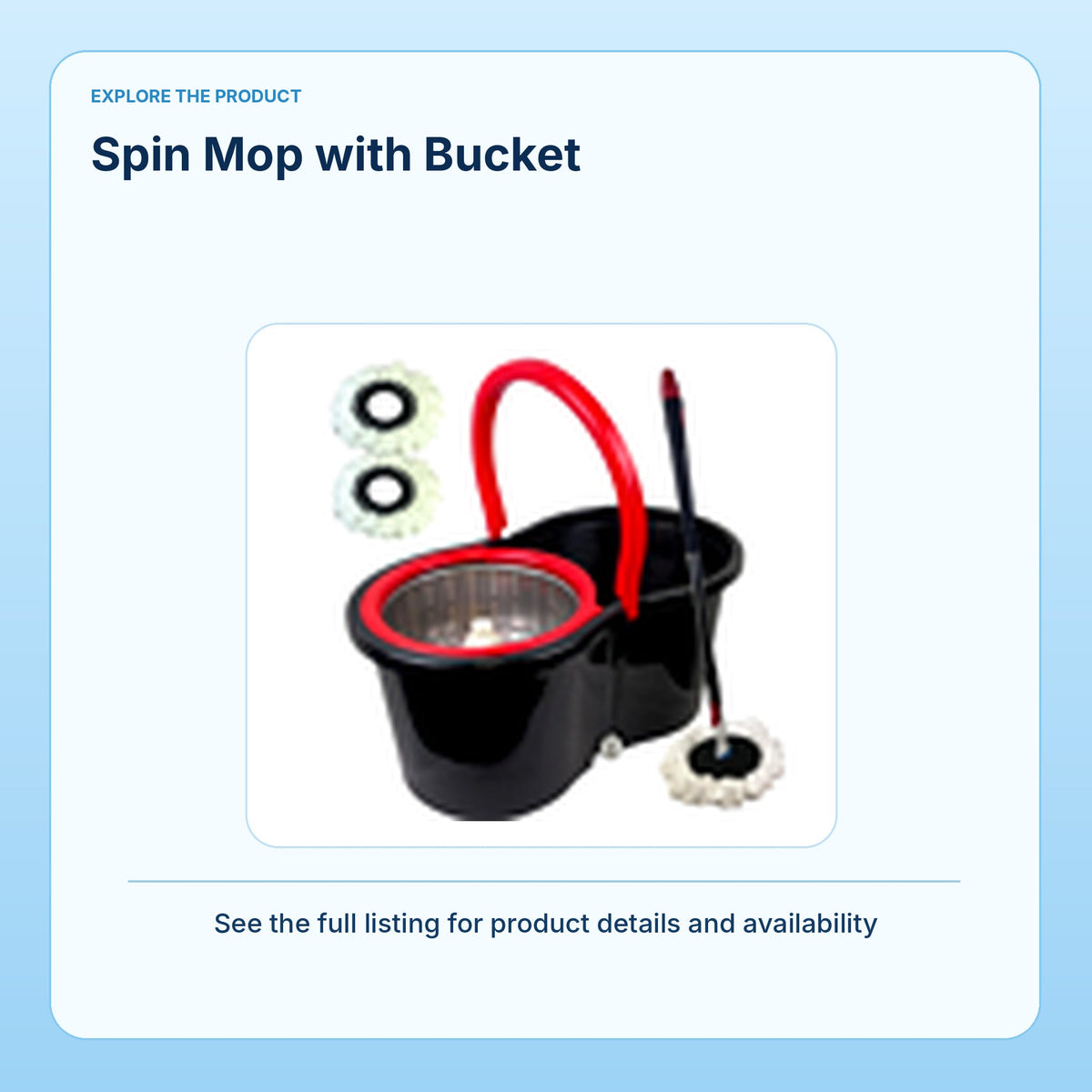 Spin Mop with Bucket | Household Floor Cleaning Set: light-blue product information panel 6