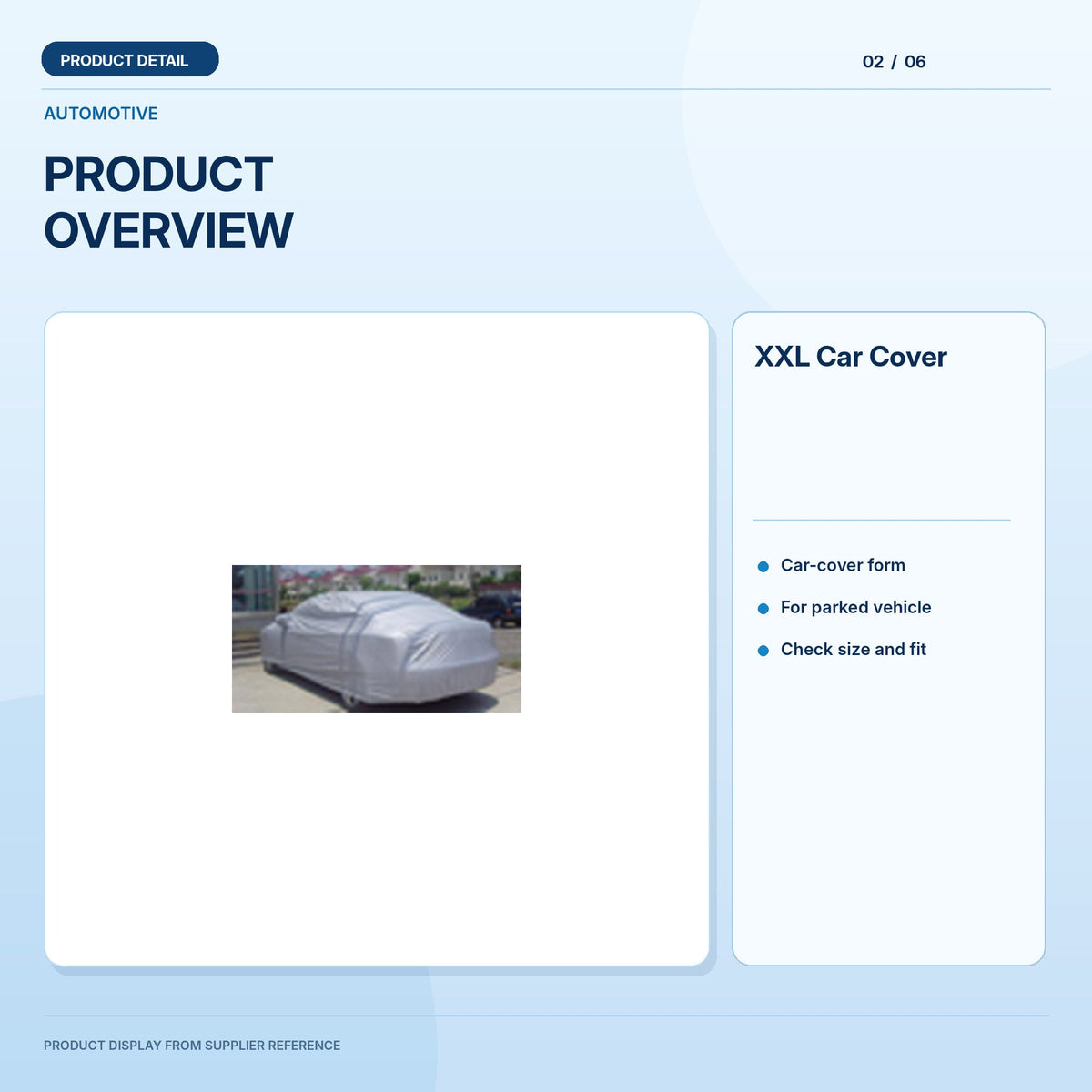 XXL Car Cover, light-blue product display panel 2