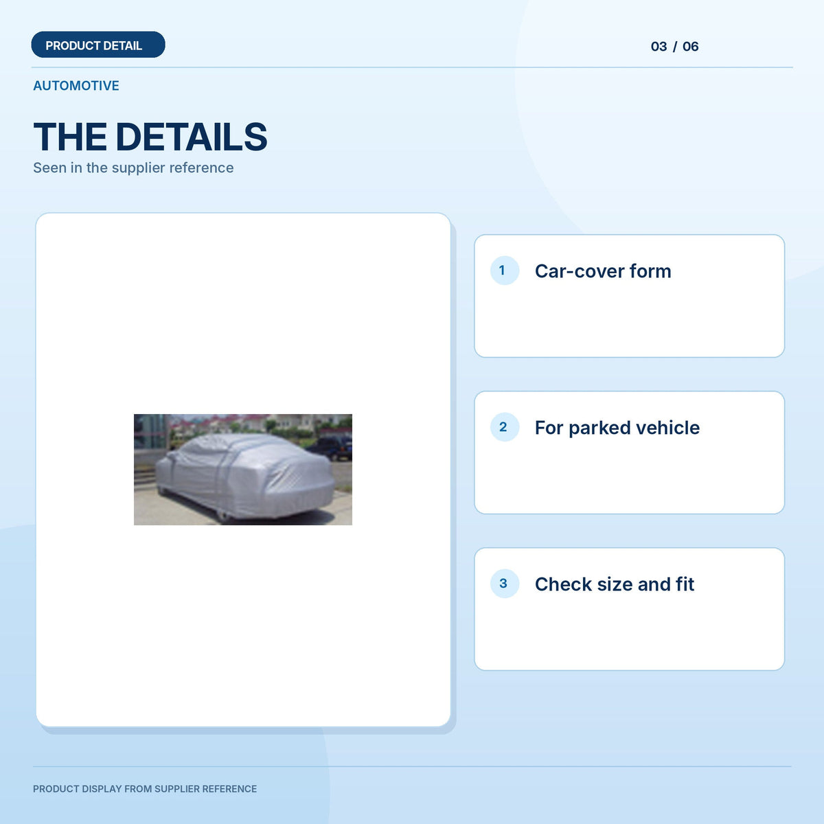 XXL Car Cover, light-blue product display panel 3