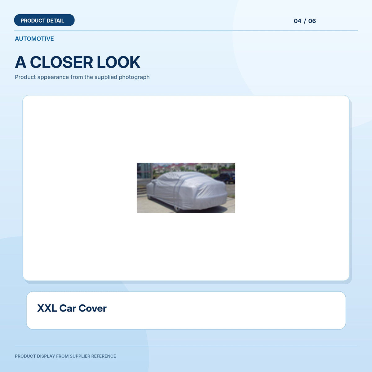 XXL Car Cover, light-blue product display panel 4
