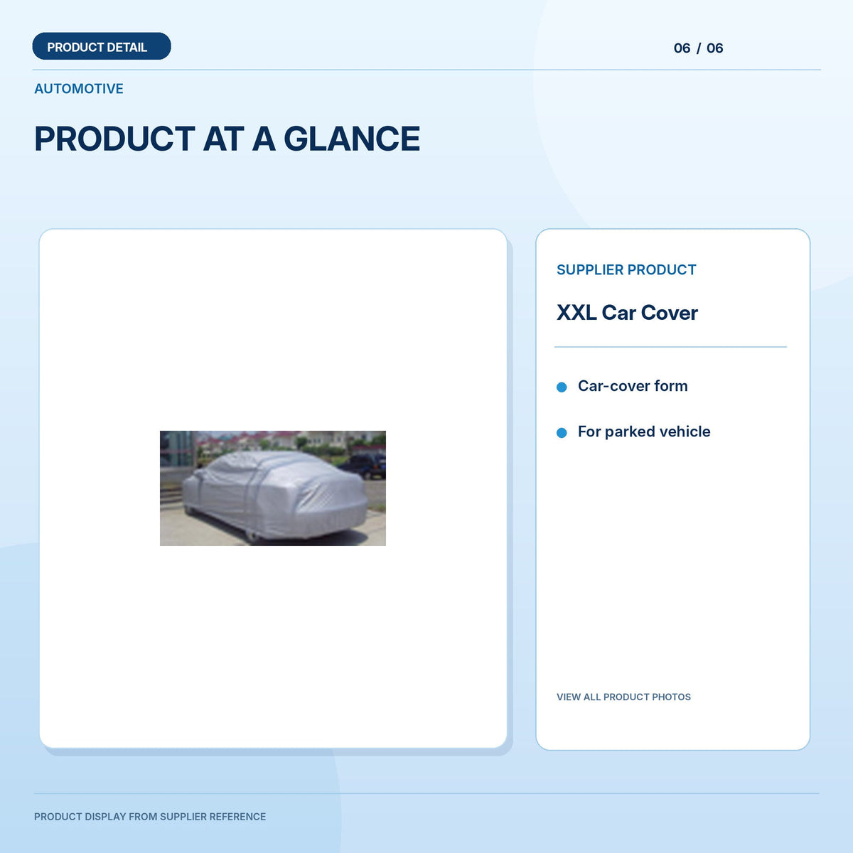 XXL Car Cover, light-blue product display panel 6